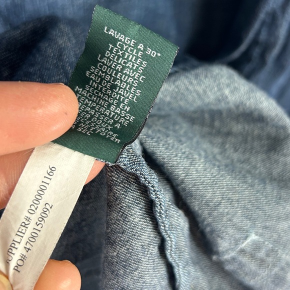 RALPH LAUREN JEANS CO WOMANS SHIRT DRESS LRL BLUE MEDIUM ACADEMIA TEACHER CASUAL - Picture 5 of 11